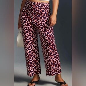 Anthropology Maeve Colette Cropped Wide-Leg Pants Size 29P